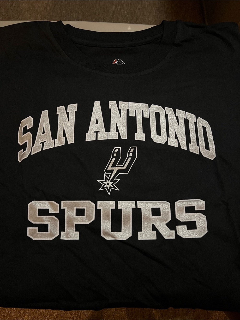 San Antonio Spurs sz 6XL Black Team Logo T‑Shirt